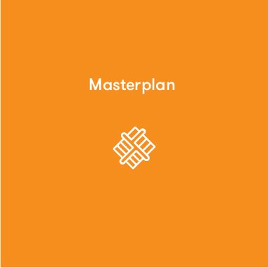 Orange masterplan  thumbnail with white text and icon for Arcadian Hills community by AVJennings located in Cobbitty, NSW 2570. Houses for sale Cobbitty, Cobbitty real estate for sale. 