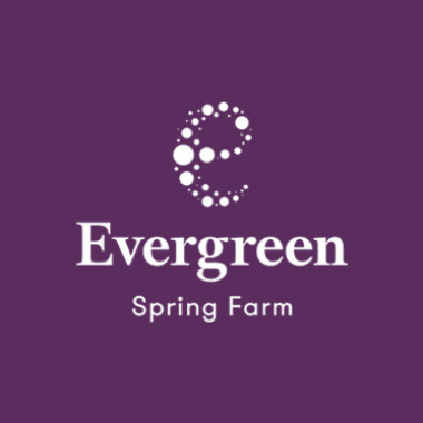 Purple thumbnail with white logo for Evergreen community by AVJennings located in Spring Farm, NSW 2570. Houses for sale spring farm, house and land packages Spring Farm. 